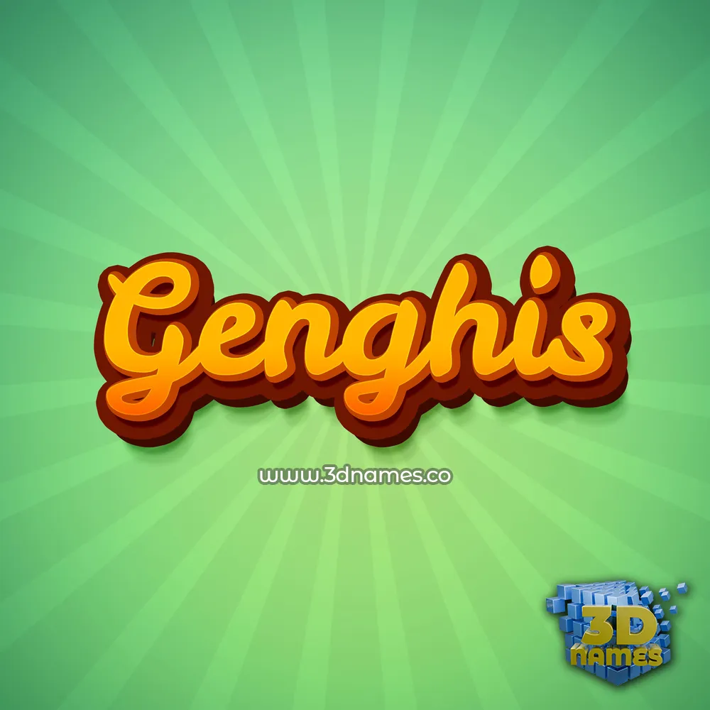 genghis in Green Rays style - 3D name wallpaper