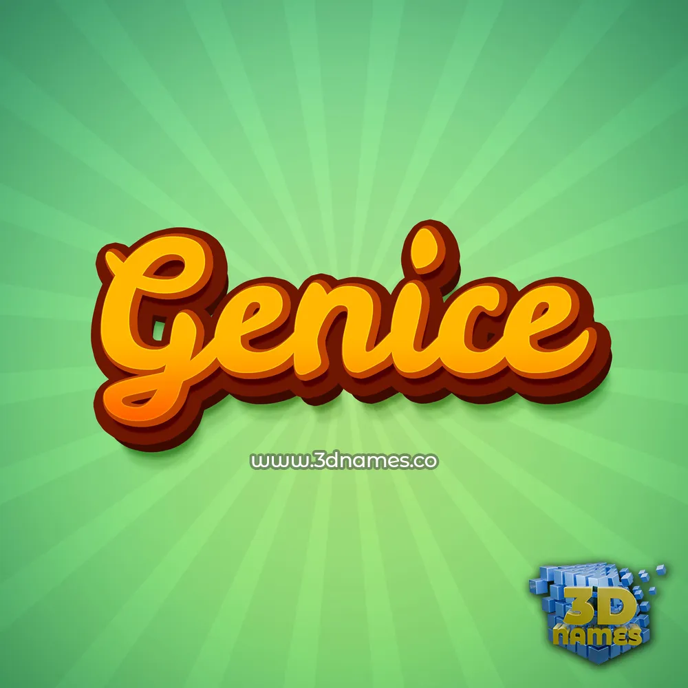 genice in Green Rays style - 3D name wallpaper