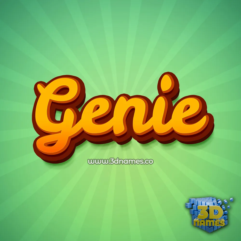 genie in Green Rays style - 3D name wallpaper
