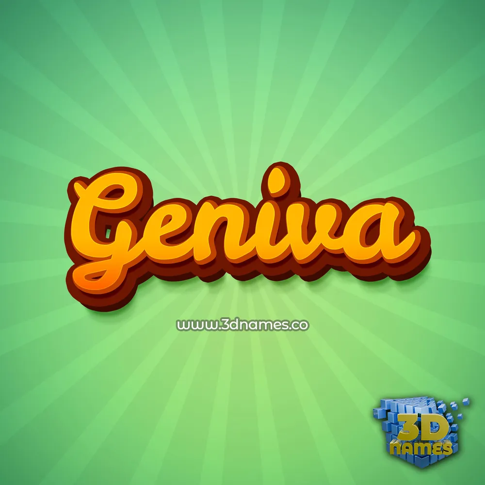 geniva in Green Rays style - 3D name wallpaper