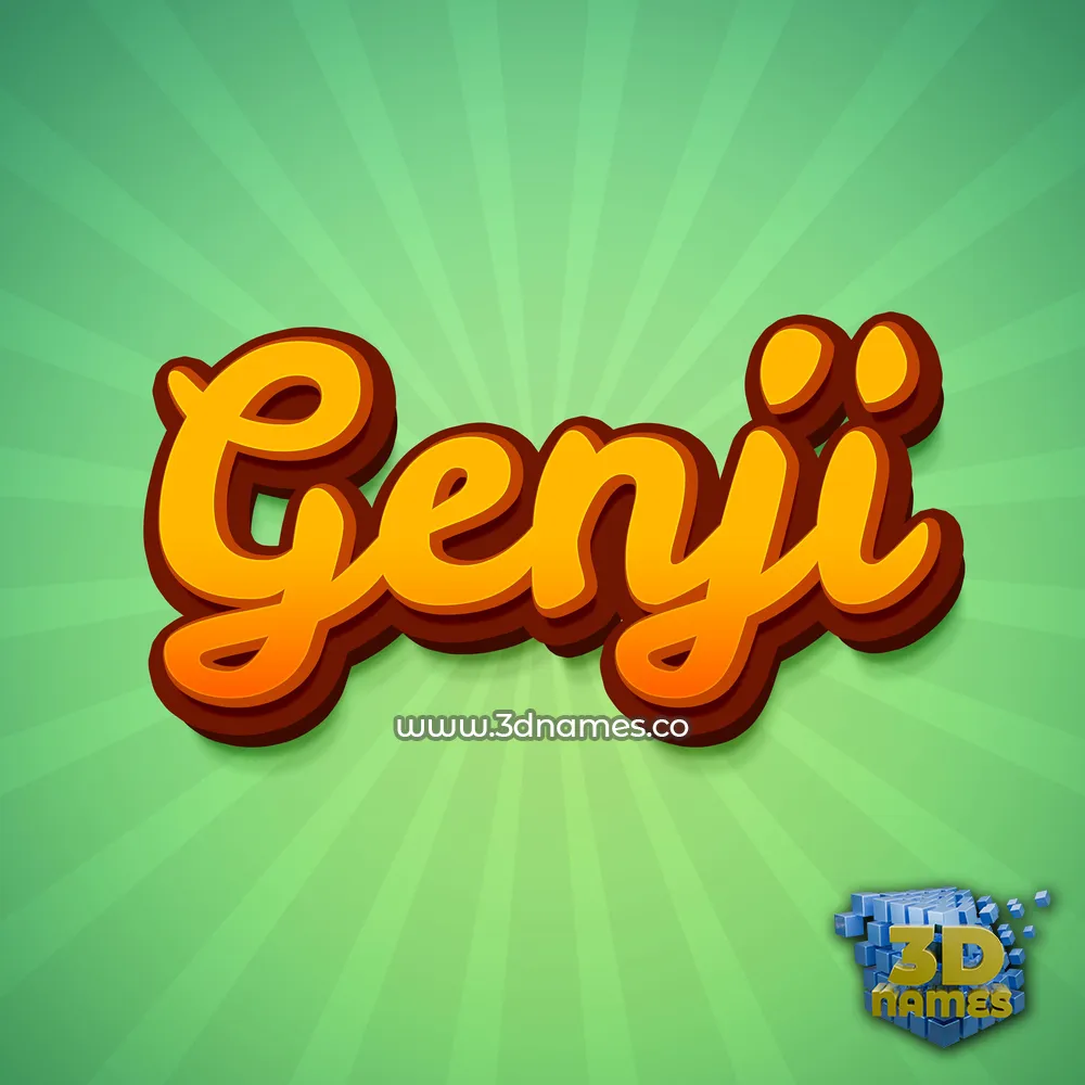 genji in Green Rays style - 3D name wallpaper