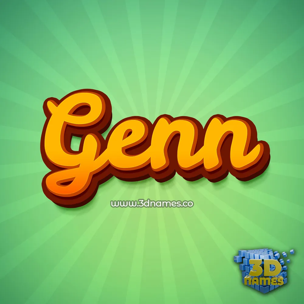genn in Green Rays style - 3D name wallpaper