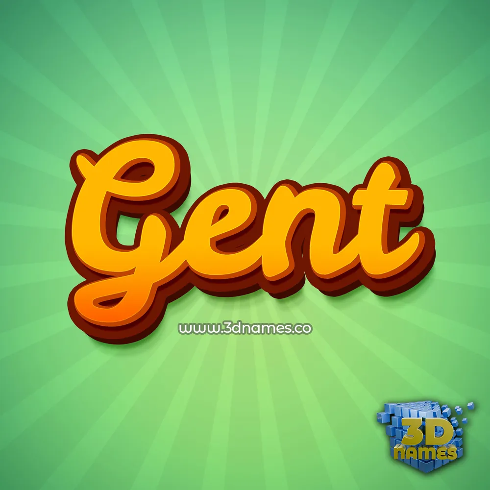 gent in Green Rays style - 3D name wallpaper