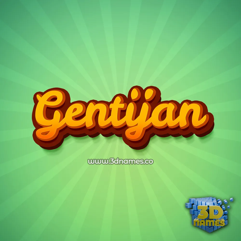 gentijan in Green Rays style - 3D name wallpaper