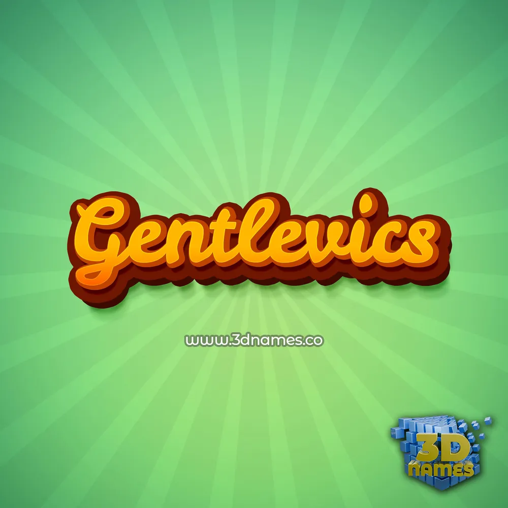 gentlevics in Green Rays style - 3D name wallpaper