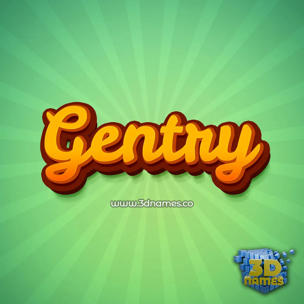 gentry in Green Rays style - 3D name wallpaper