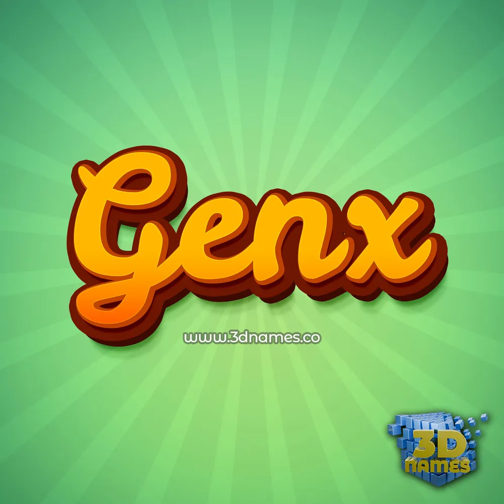 genx in Green Rays style - 3D name wallpaper
