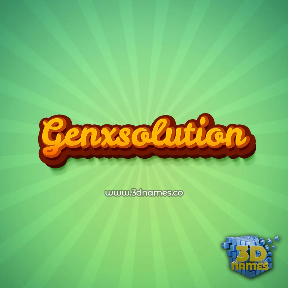 genxsolution in Green Rays style - 3D name wallpaper