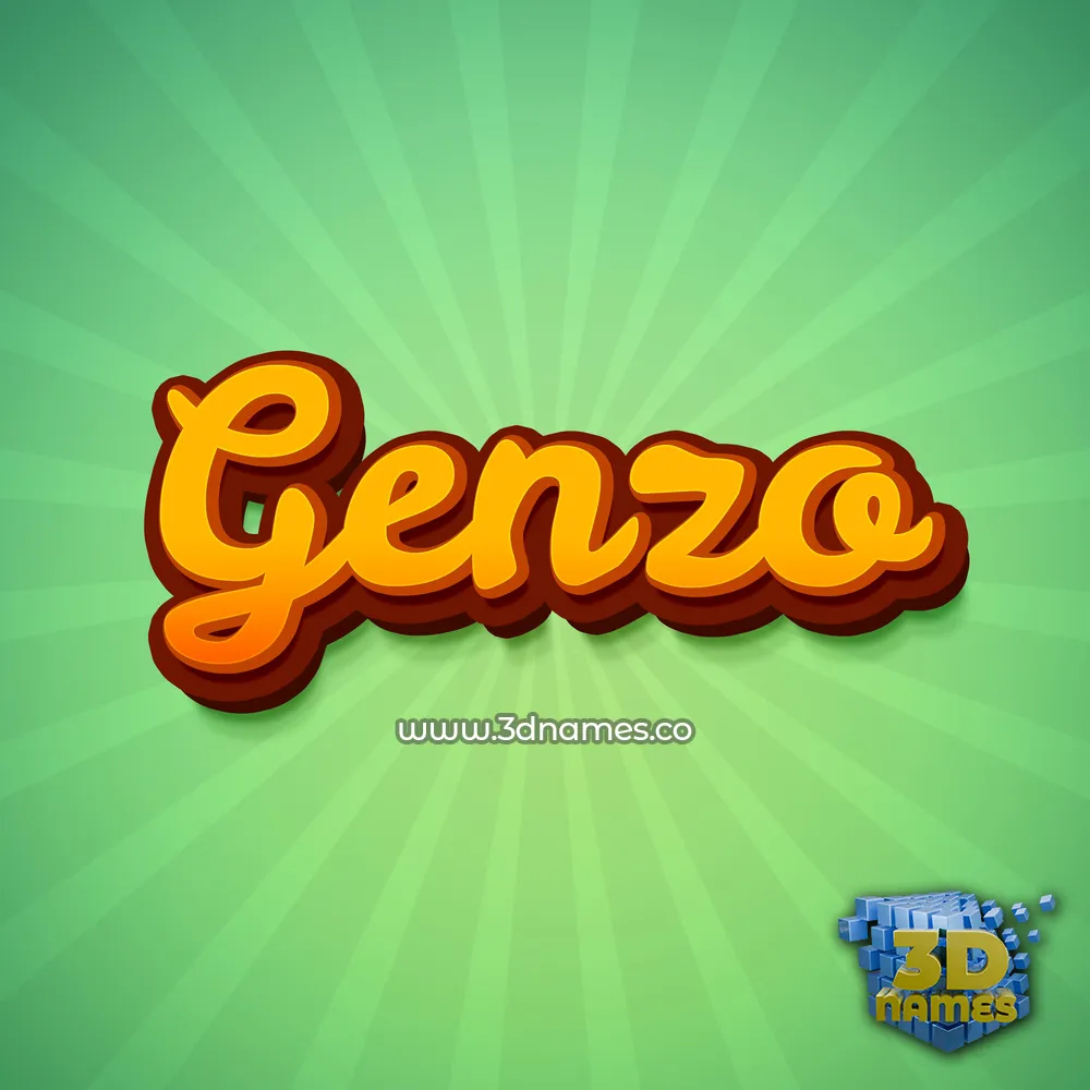 genzo in Green Rays style - 3D name wallpaper