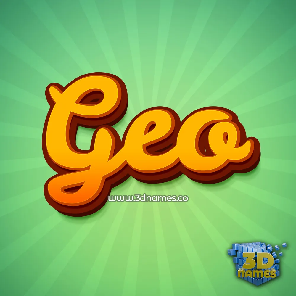 geo in Green Rays style - 3D name wallpaper