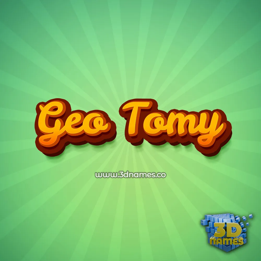 geo tomy in Green Rays style - 3D name wallpaper