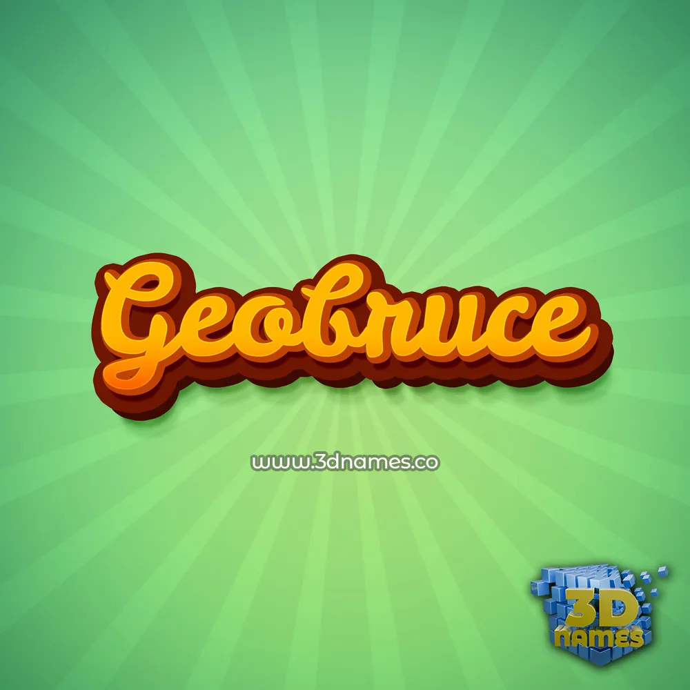 geobruce in Green Rays style - 3D name wallpaper