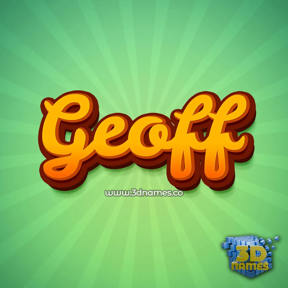 geoff in Green Rays style - 3D name wallpaper