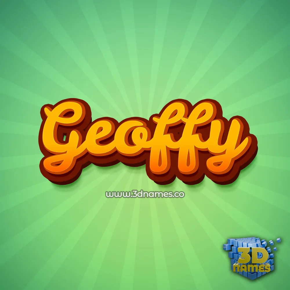 geoffy in Green Rays style - 3D name wallpaper