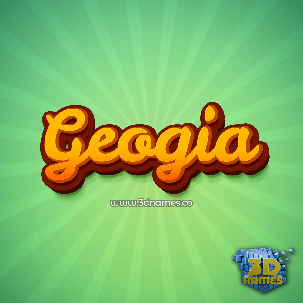 geogia in Green Rays style - 3D name wallpaper