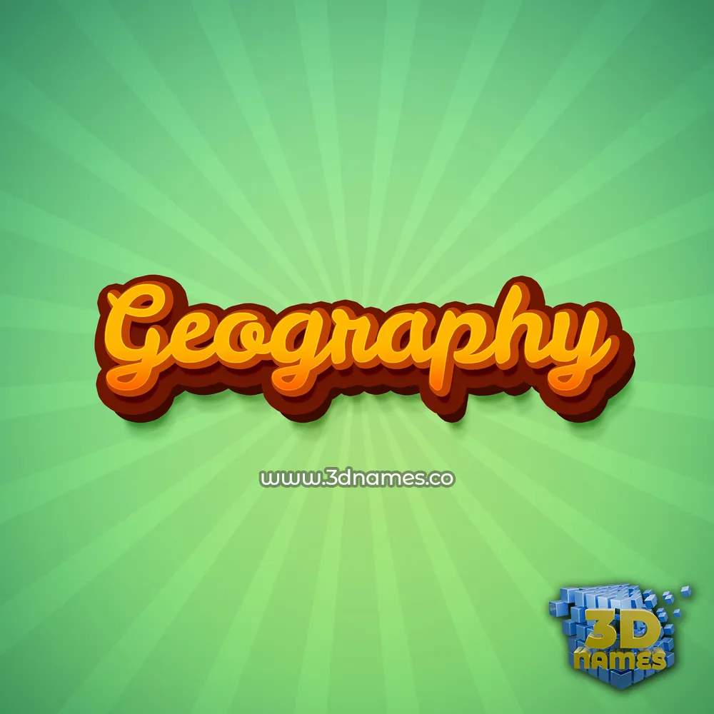 geography in Green Rays style - 3D name wallpaper