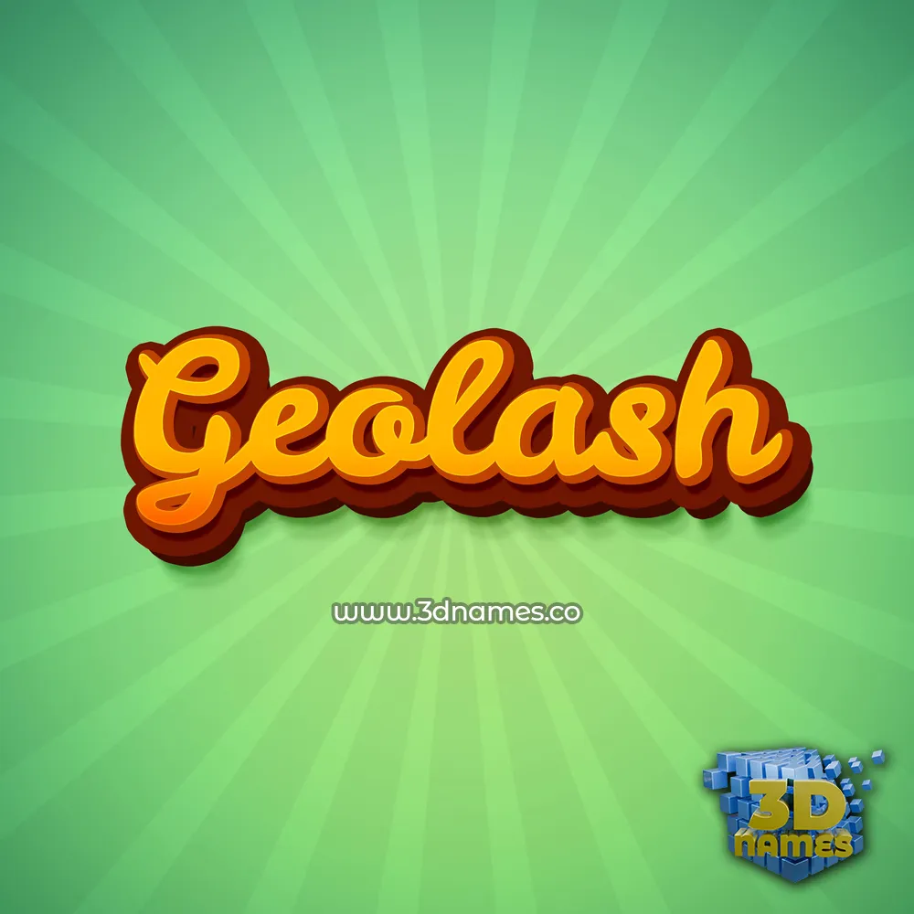 geolash in Green Rays style - 3D name wallpaper