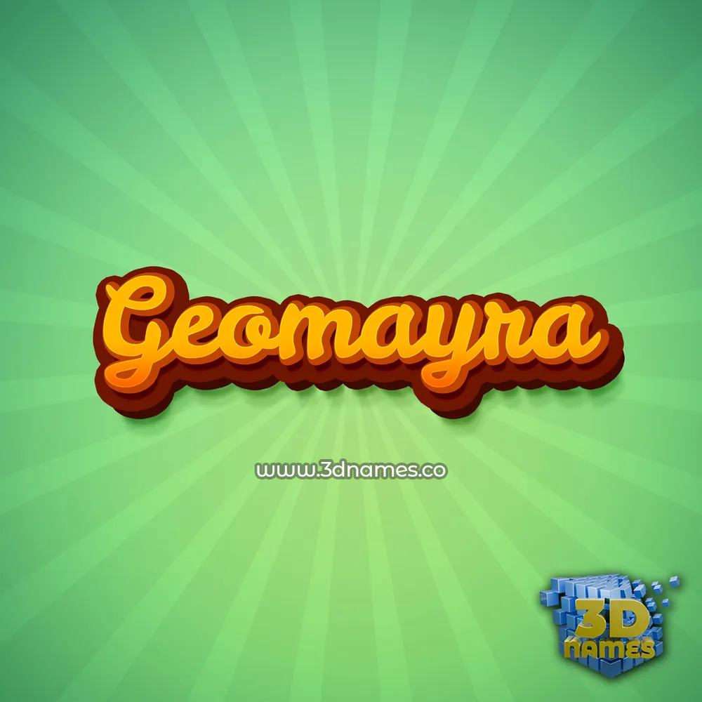 geomayra in Green Rays style - 3D name wallpaper