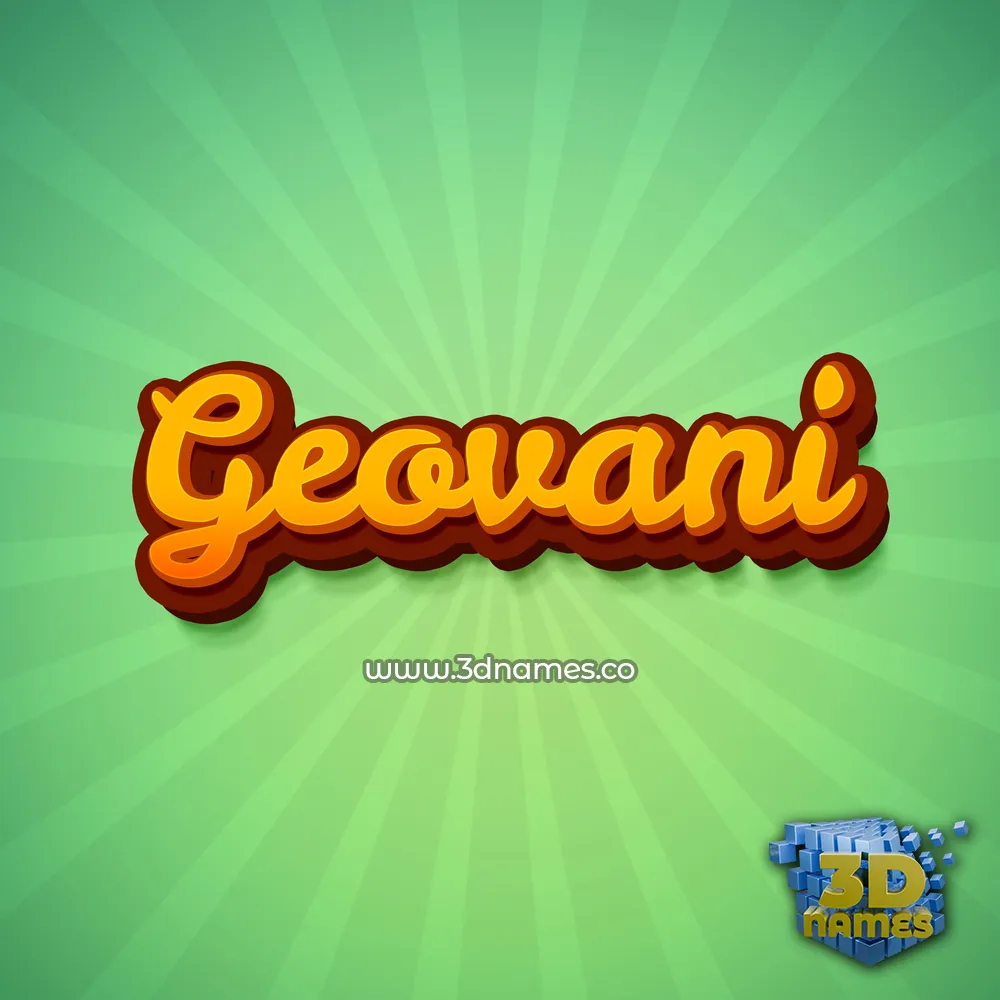 geovani in Green Rays style - 3D name wallpaper