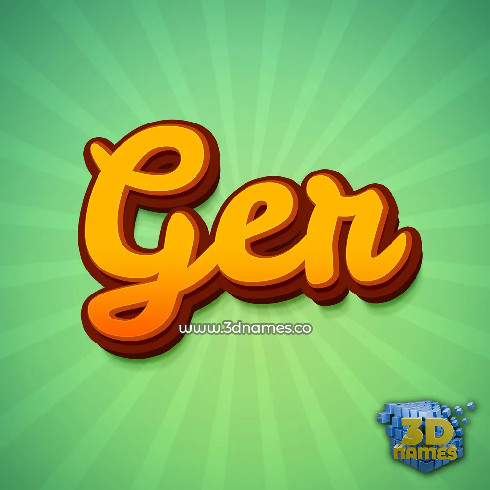 ger in Green Rays style - 3D name wallpaper
