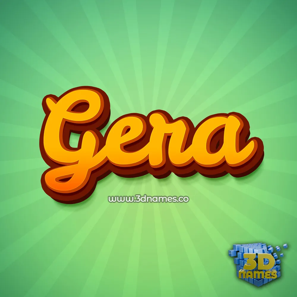 gera in Green Rays style - 3D name wallpaper