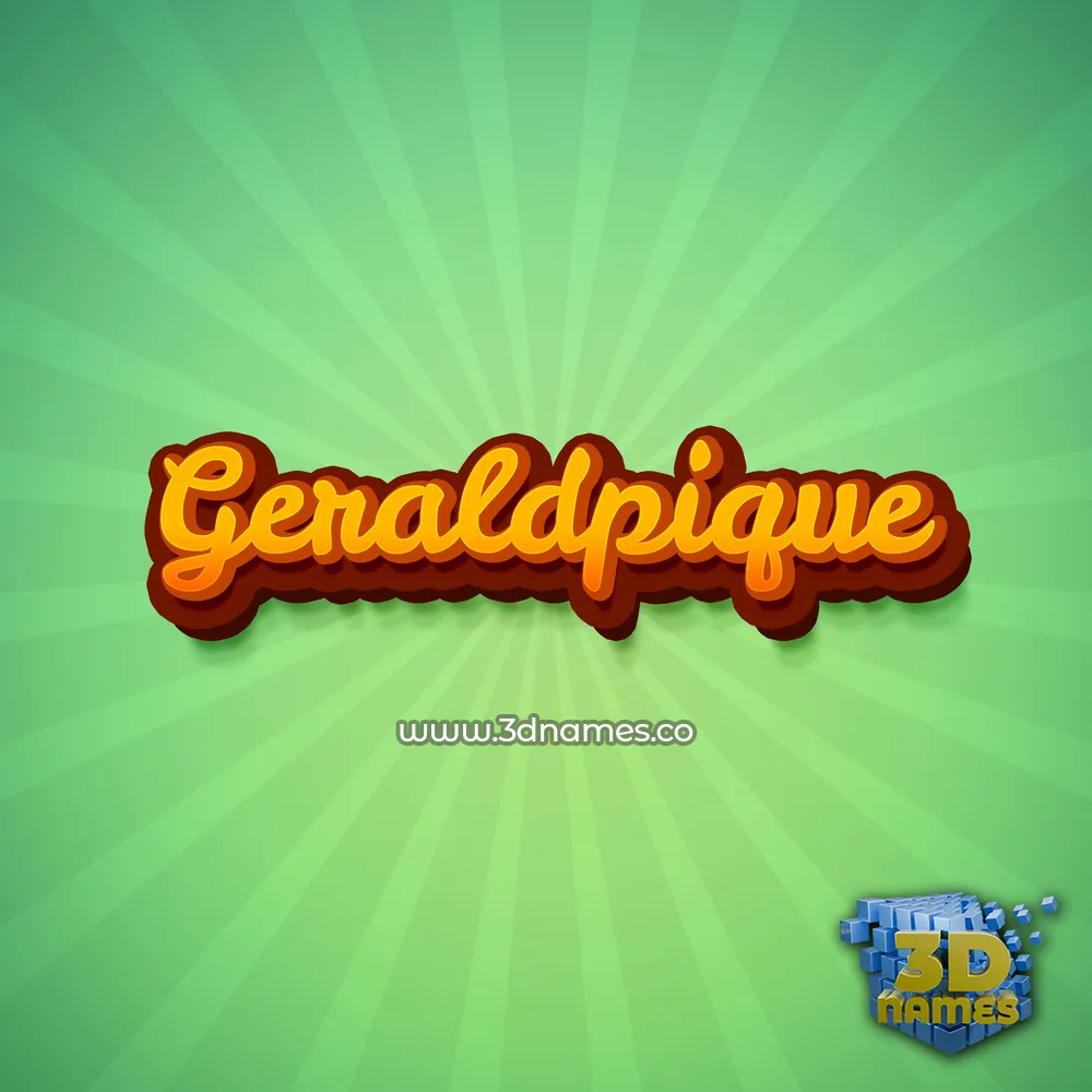 geraldpique in Green Rays style - 3D name wallpaper