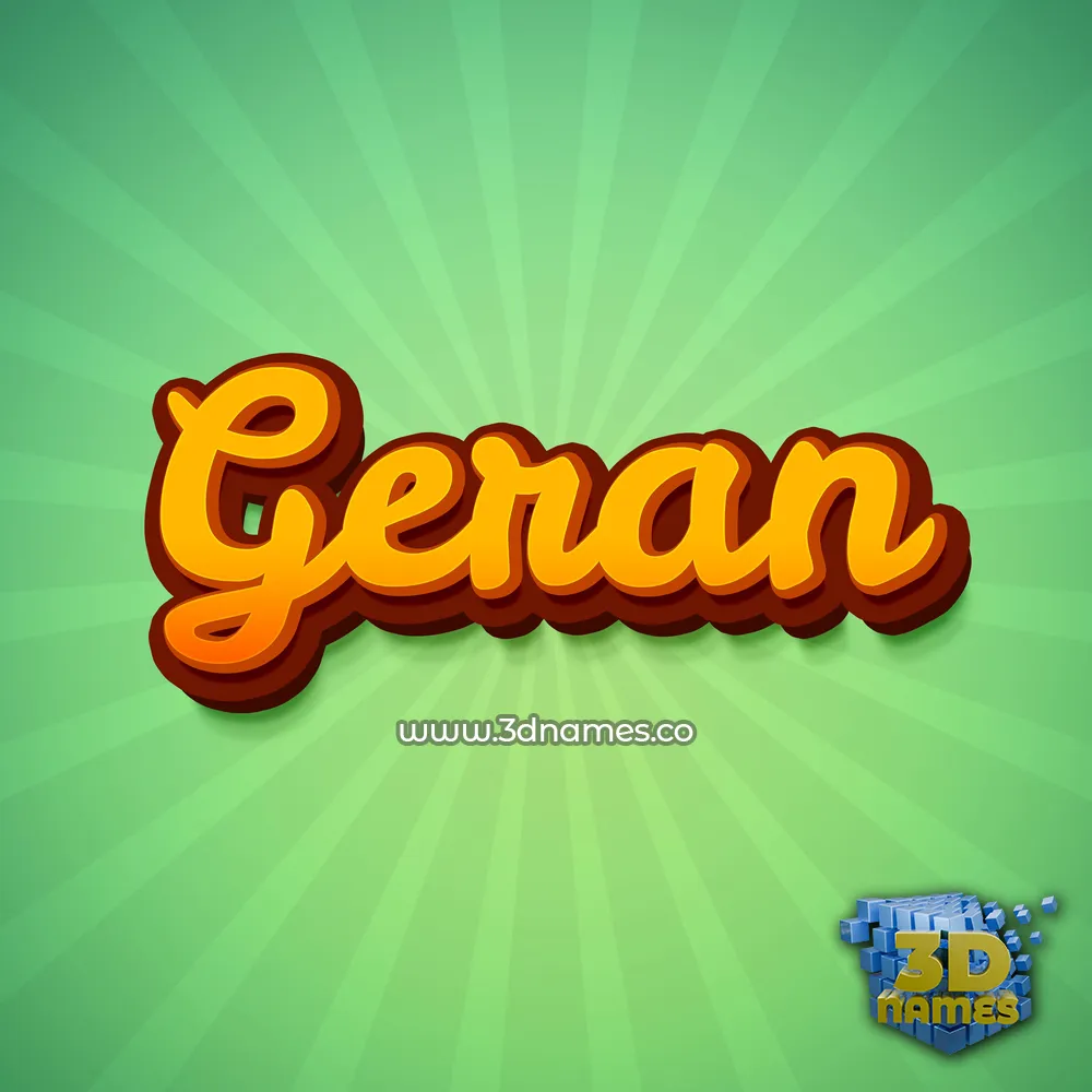 geran in Green Rays style - 3D name wallpaper