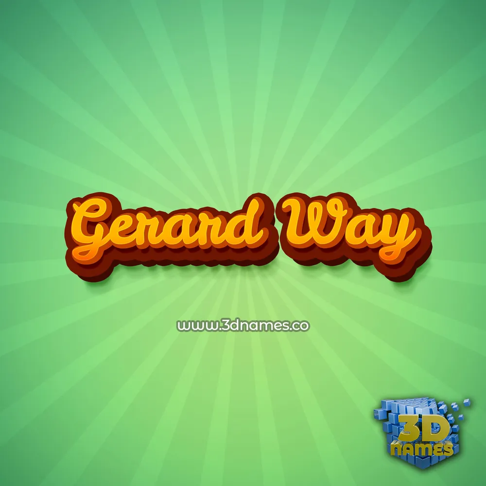 gerard way in Green Rays style - 3D name wallpaper