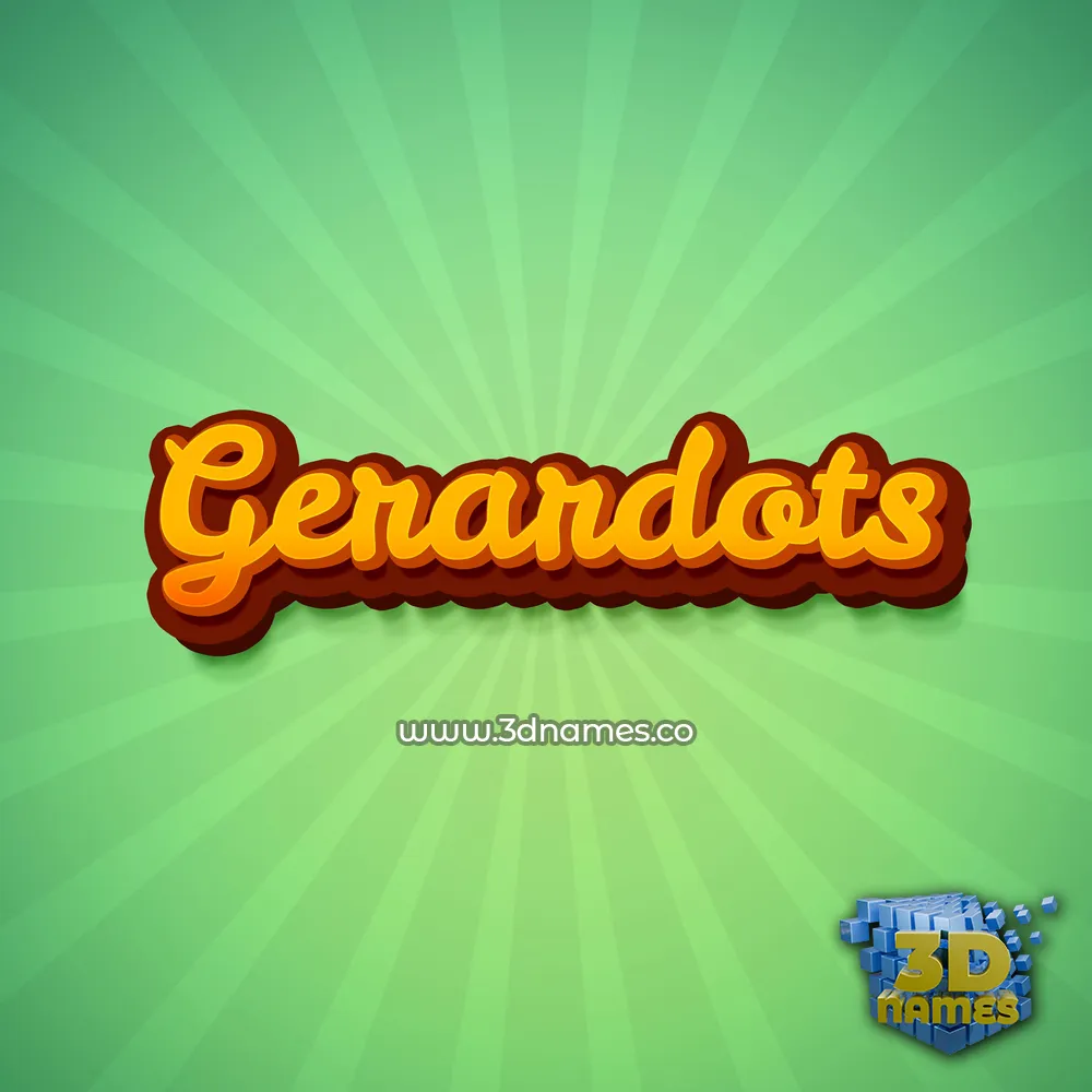 gerardots in Green Rays style - 3D name wallpaper