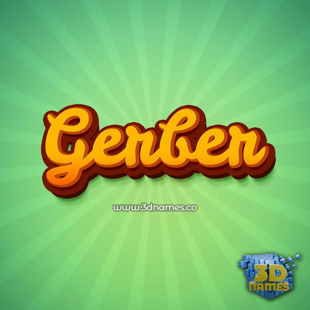 gerber in Green Rays style - 3D name wallpaper