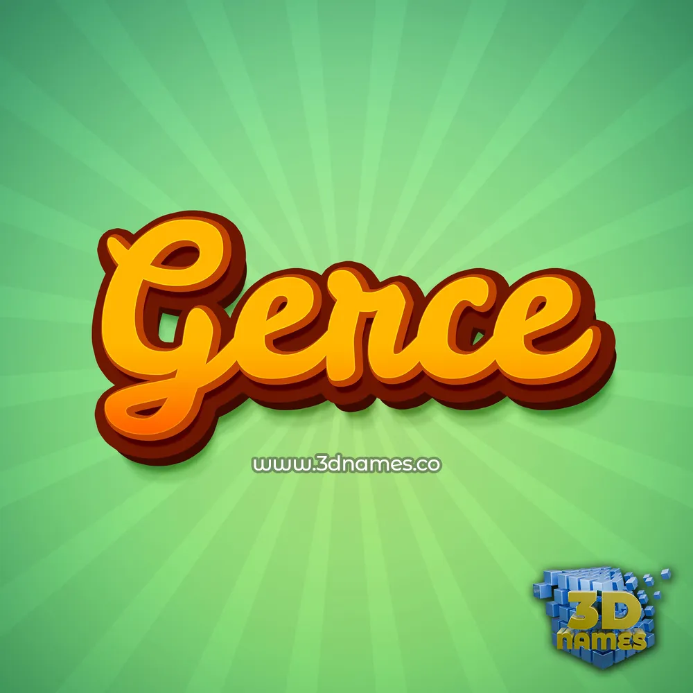 gerce in Green Rays style - 3D name wallpaper