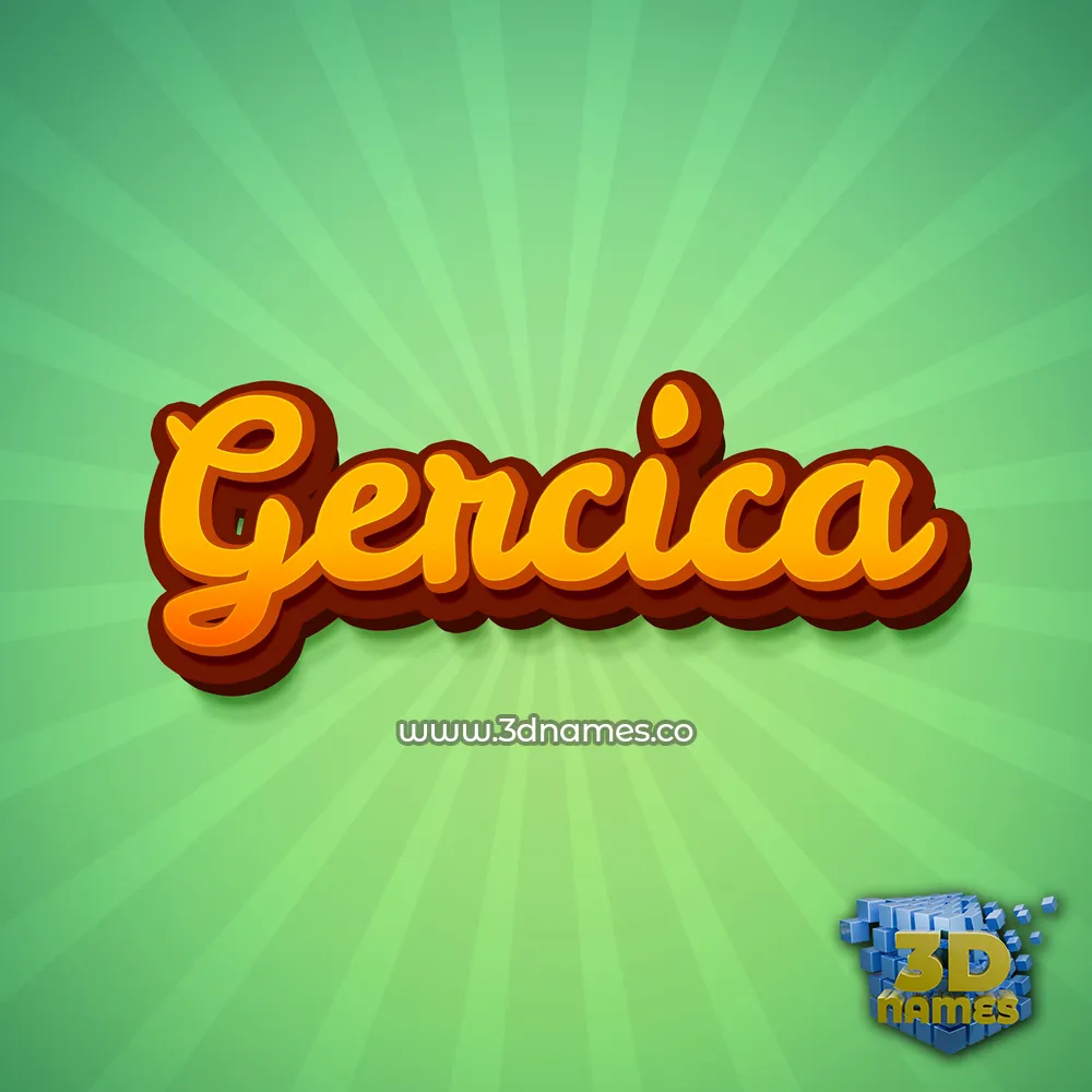 gercica in Green Rays style - 3D name wallpaper
