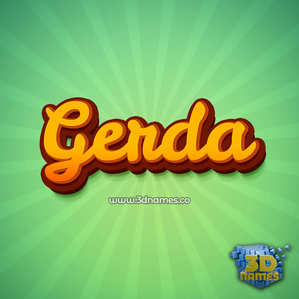 gerda in Green Rays style - 3D name wallpaper