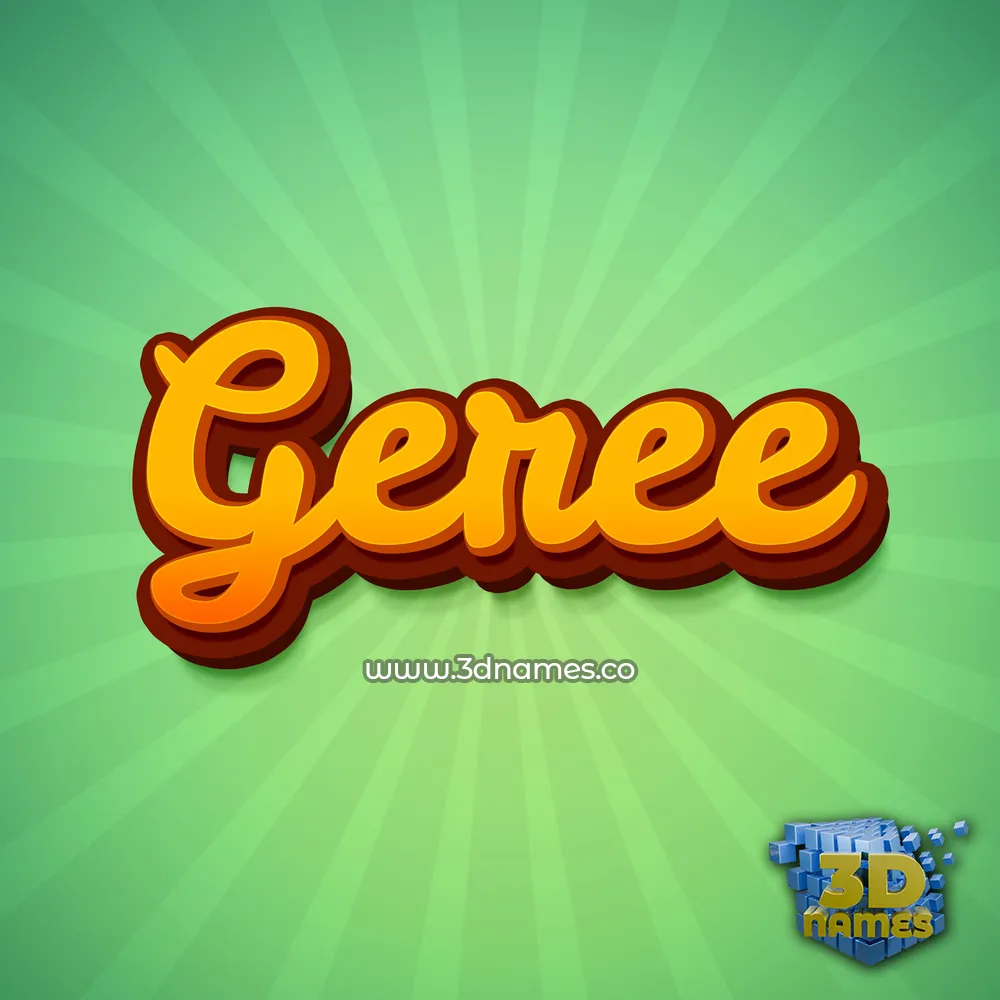 geree in Green Rays style - 3D name wallpaper