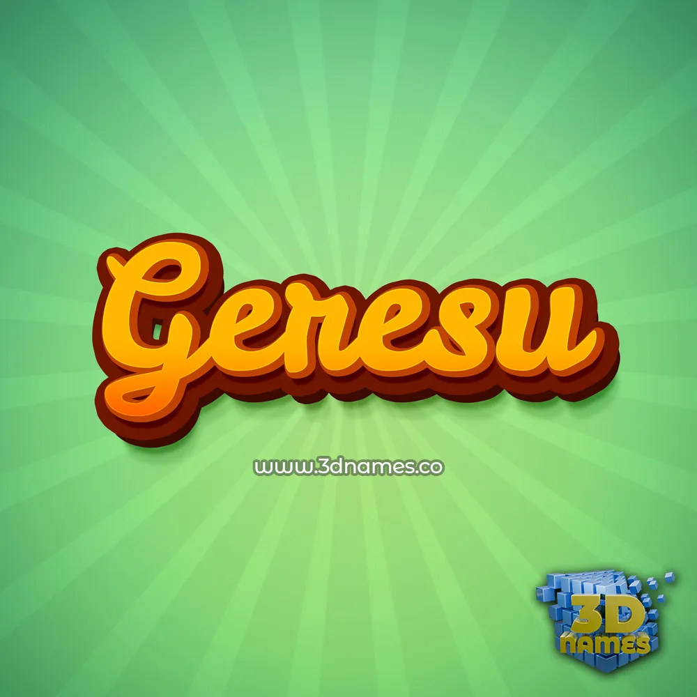 geresu in Green Rays style - 3D name wallpaper
