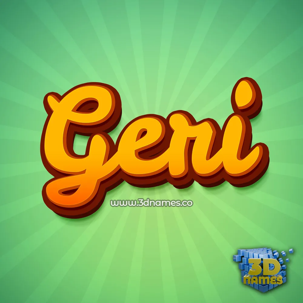 geri in Green Rays style - 3D name wallpaper