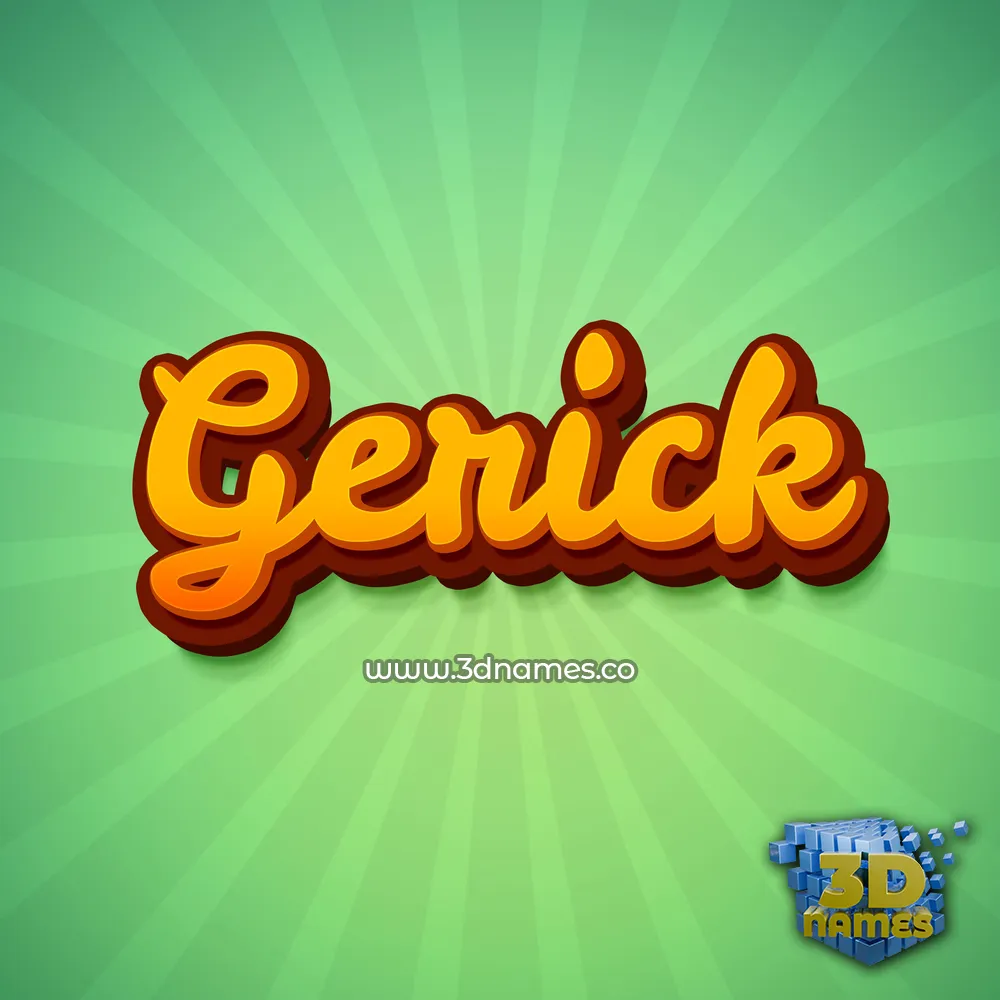 gerick in Green Rays style - 3D name wallpaper