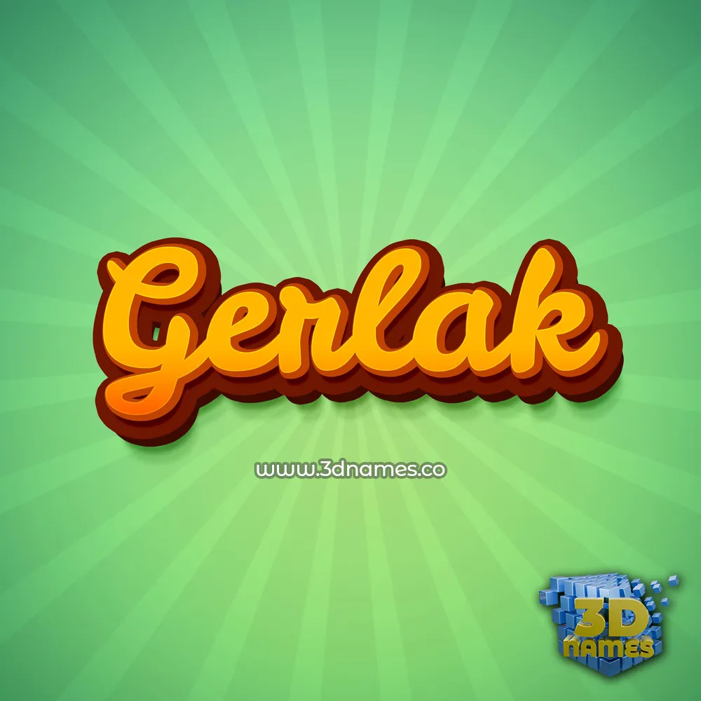 gerlak in Green Rays style - 3D name wallpaper