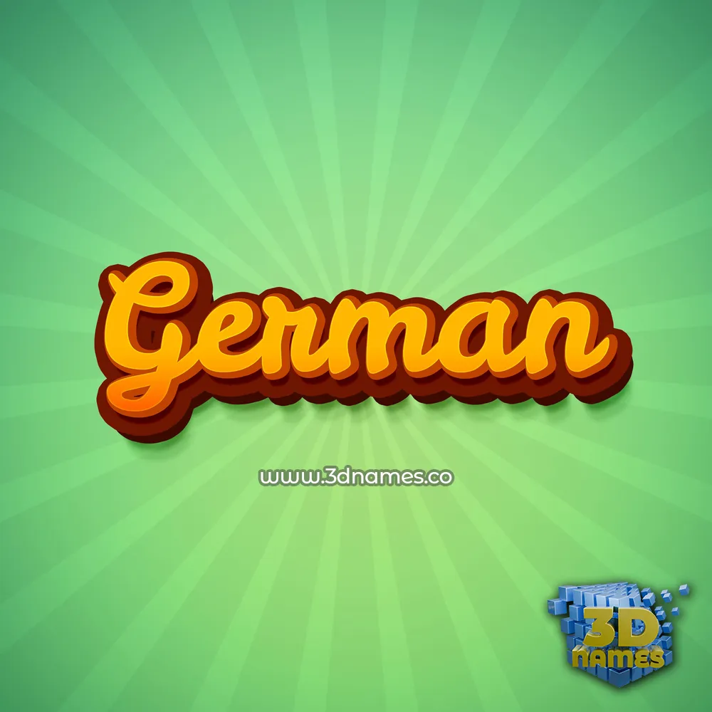 german in Green Rays style - 3D name wallpaper