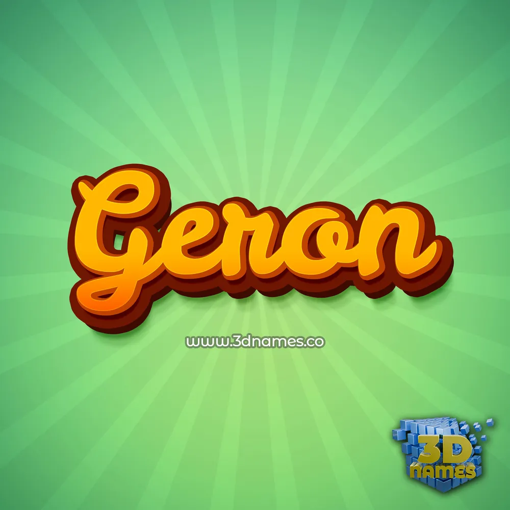 geron in Green Rays style - 3D name wallpaper