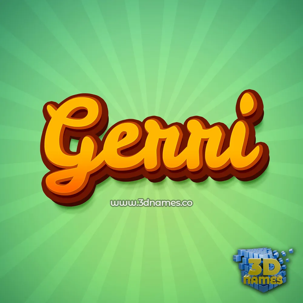 gerri in Green Rays style - 3D name wallpaper