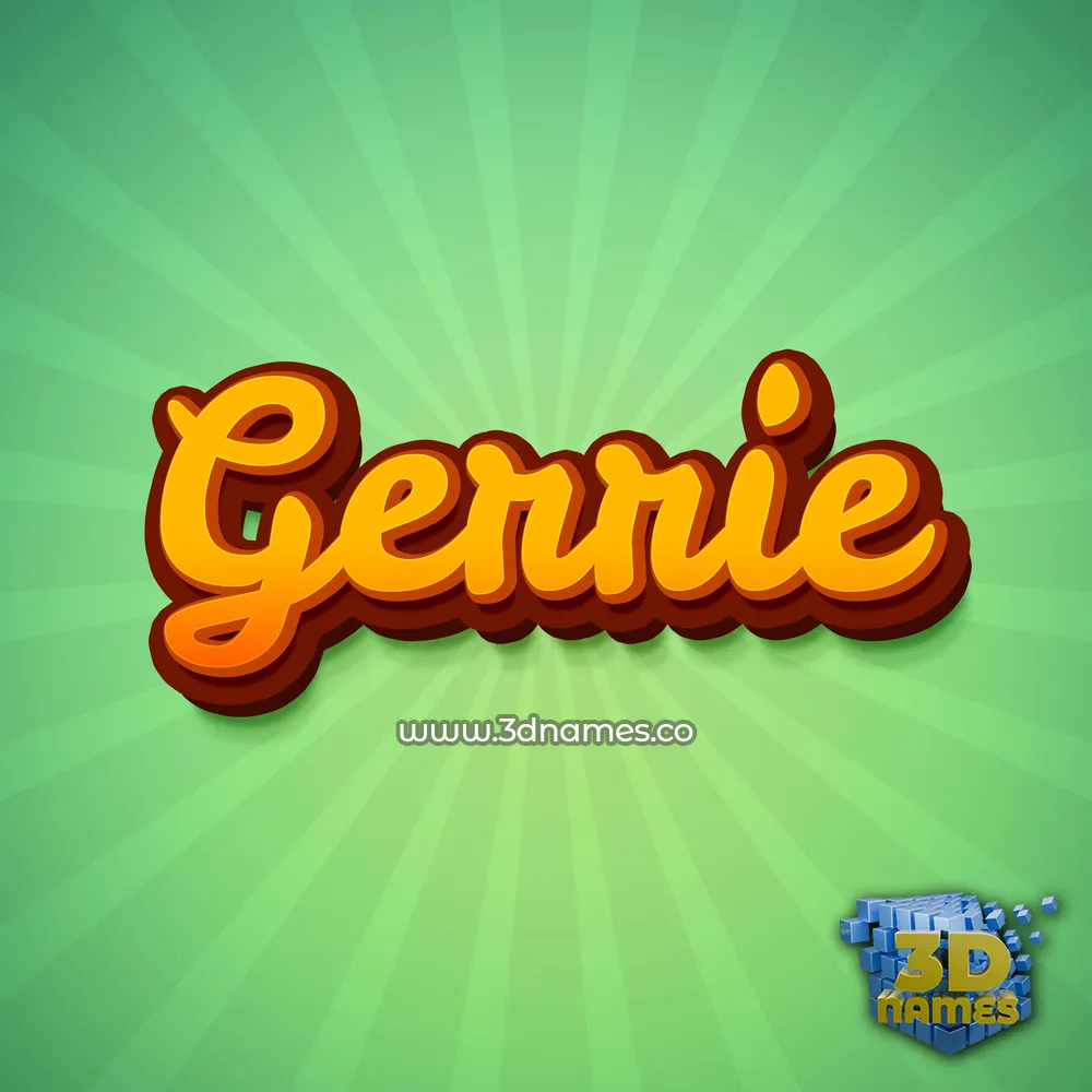 gerrie in Green Rays style - 3D name wallpaper
