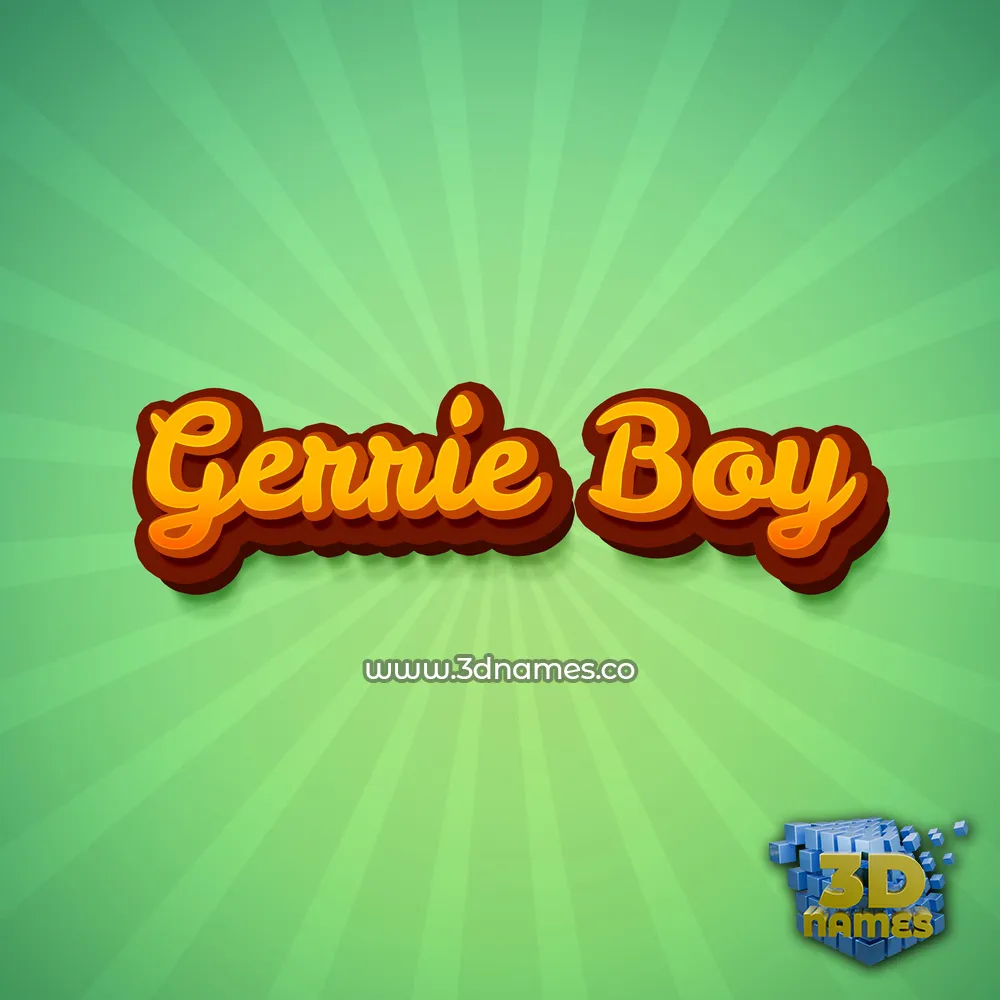 gerrie boy in Green Rays style - 3D name wallpaper