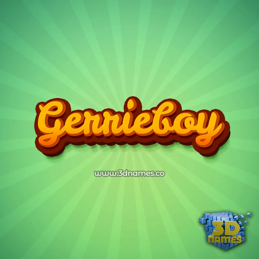 gerrieboy in Green Rays style - 3D name wallpaper