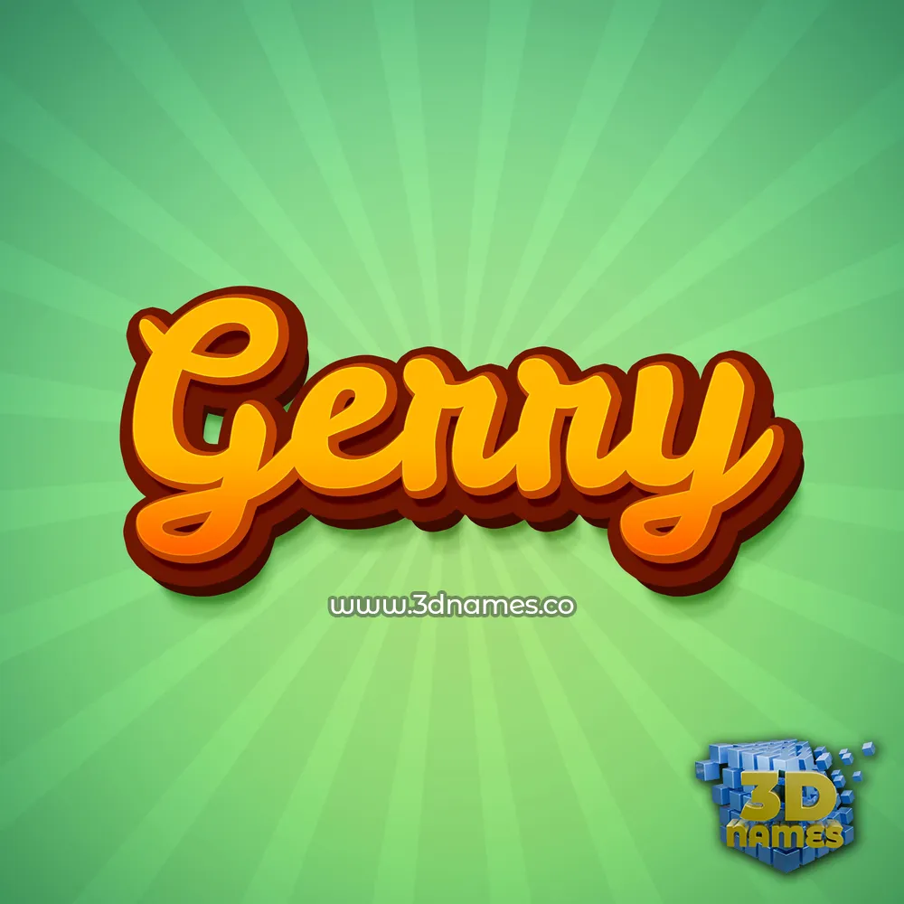 gerry in Green Rays style - 3D name wallpaper