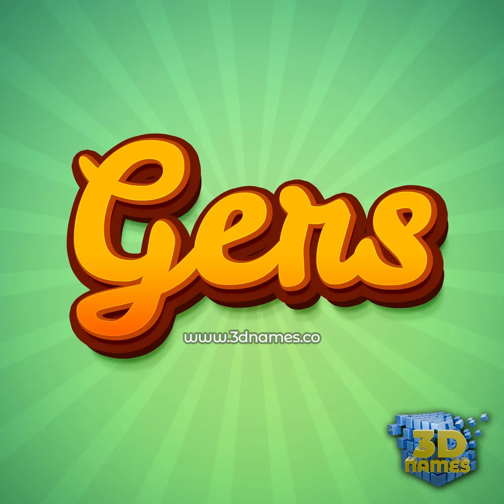gers in Green Rays style - 3D name wallpaper
