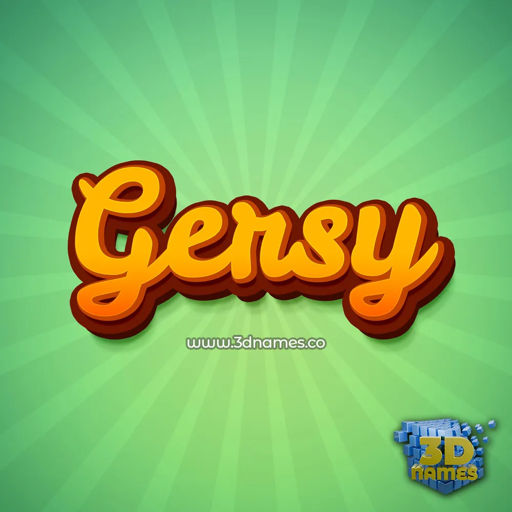 gersy in Green Rays style - 3D name wallpaper