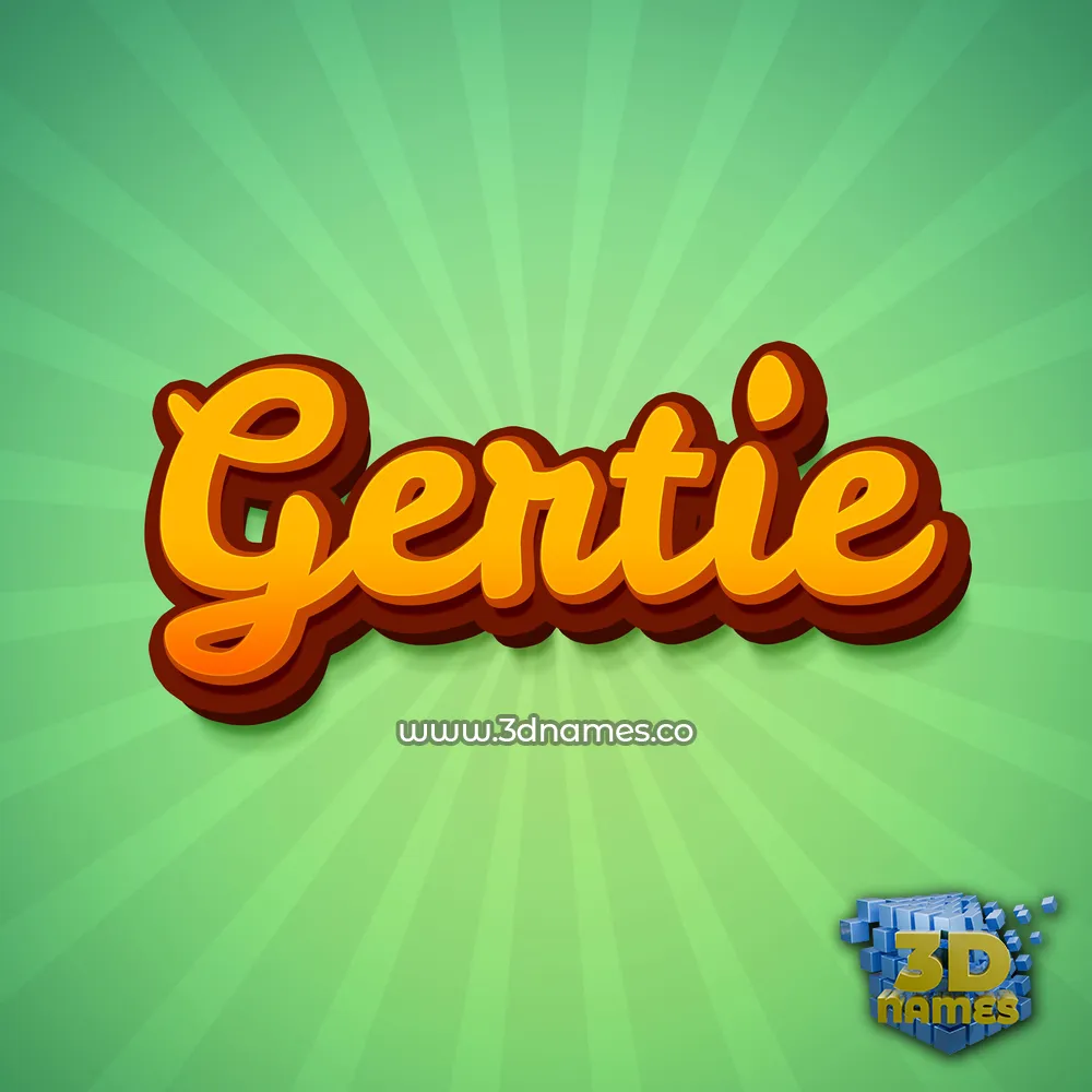 gertie in Green Rays style - 3D name wallpaper