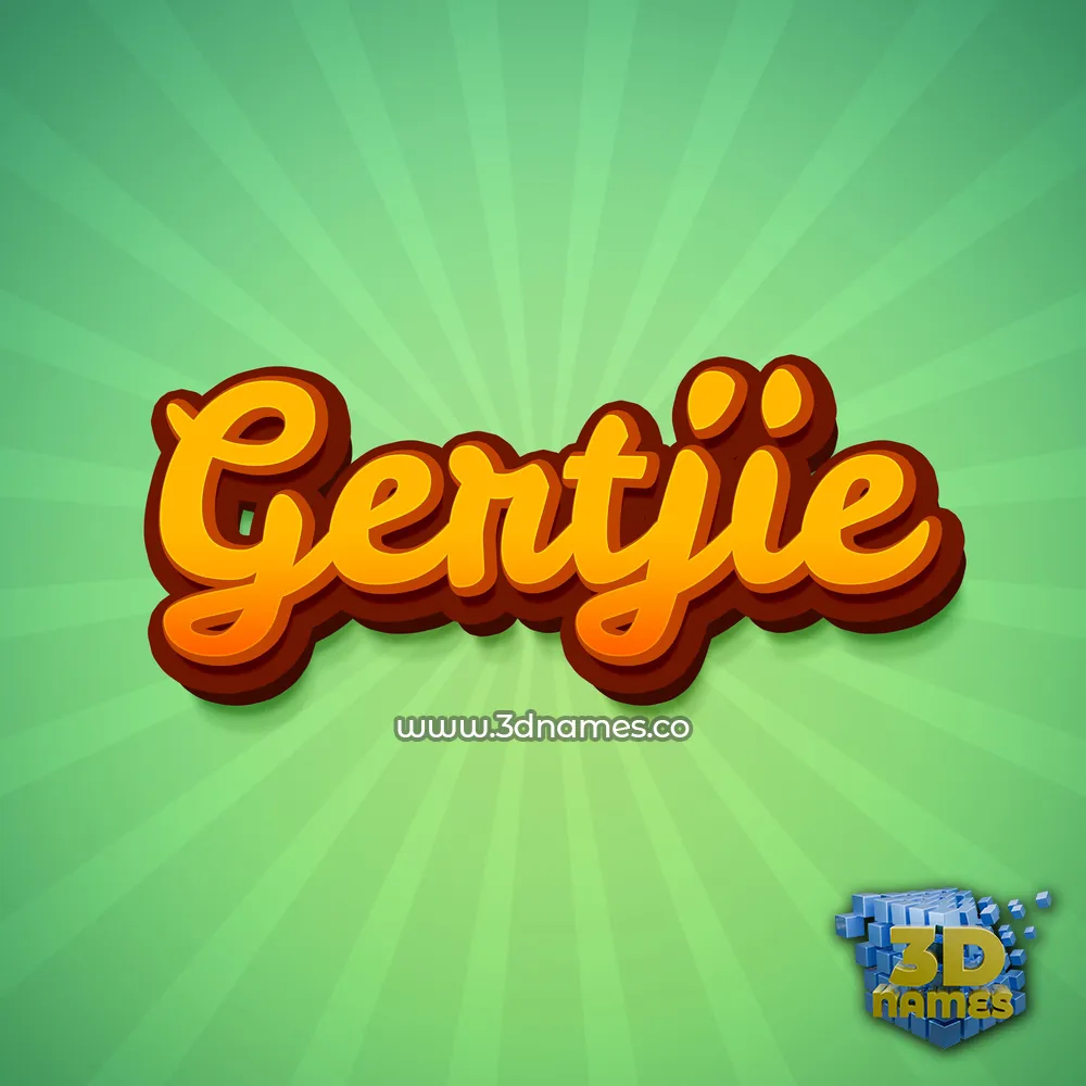 gertjie in Green Rays style - 3D name wallpaper