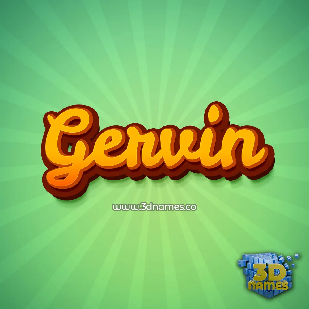gervin in Green Rays style - 3D name wallpaper